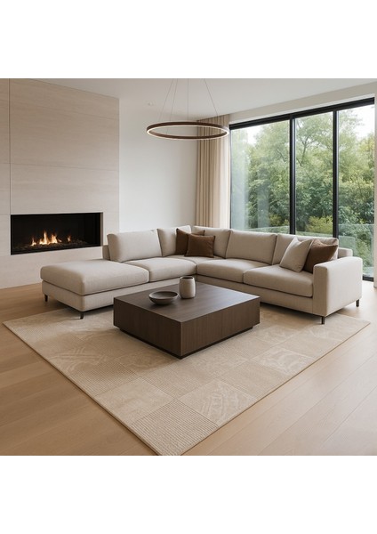 Agkhome Agkhome Lalee Avantgarde Taupe Parça Halı 245X173 cm