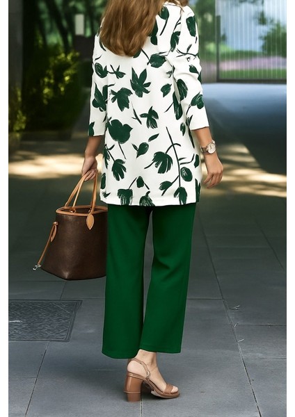 Kadın Uzun Kollu Önü Açık Modal Ceket Kolsuz Viskon Iki Iplik Bluz ve Pantolon Üçlü Takım fiyatları