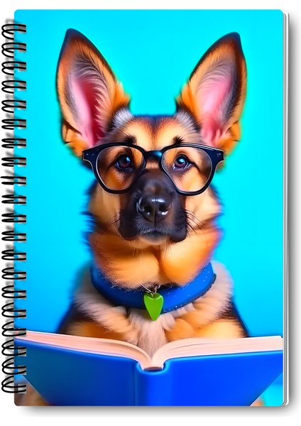 Kitap Okuyan Sevimli Köpekler Tasarım Tel Spiralli 4'lü Hatıra, Günlük, Ajanda, Okul Defter Seti indirimleri