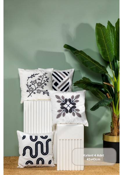 Navy Kırlent Kılıfı 4 Adet (40X40 Cm)