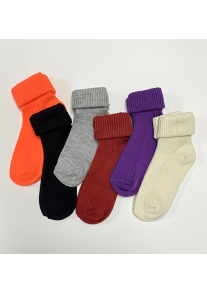 6 Çift Kışlık Kalın Yünlü Kıvrık Kadın Soket Çorap Set fiyatları