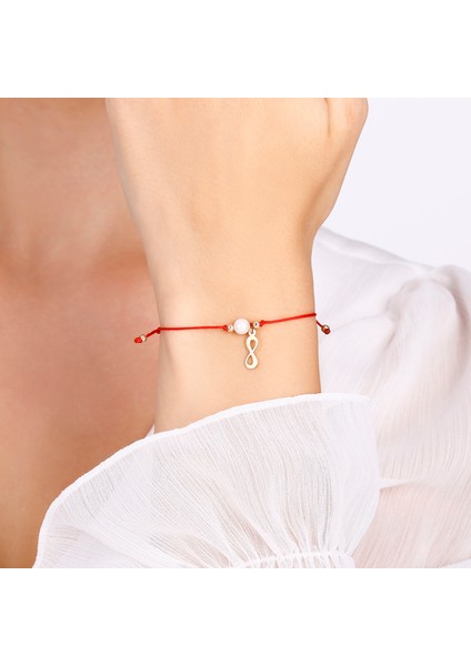 14 Ayar Incili Sonsuzluk Altın Ipli Bileklik fiyatları