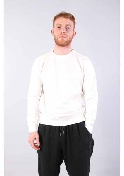 8565 Di El Yazısı Baskılı O Yaka Ottoman Şardonlu Sweat