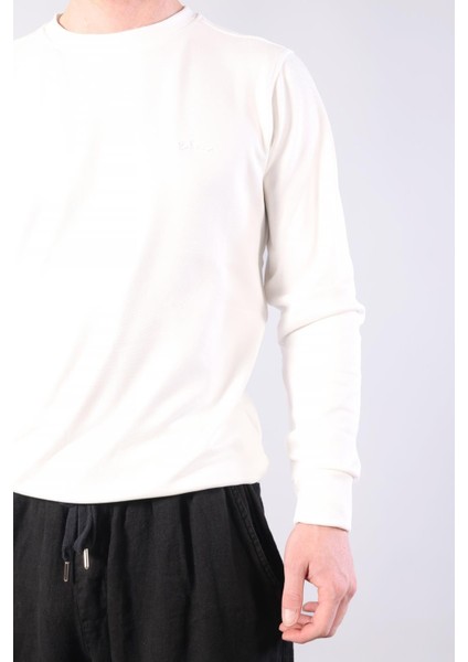 8565 Di El Yazısı Baskılı O Yaka Ottoman Şardonlu Sweat