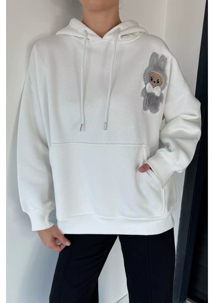 Kadın Kapüşonlu Şardonlu Kanguru Cepli Sweatshirt P-00018841 fiyatları