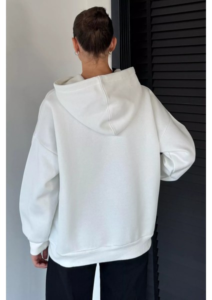 Kadın Kapüşonlu Şardonlu Kanguru Cepli Sweatshirt P-00018841 fırsatları