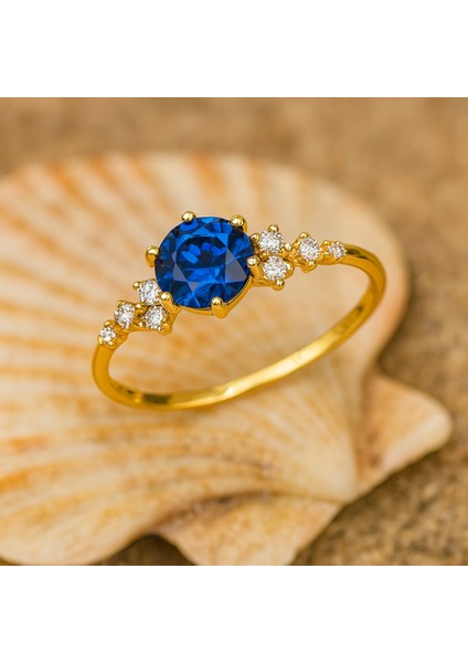 14K Gold Sapphire Minimal Ring fiyatları
