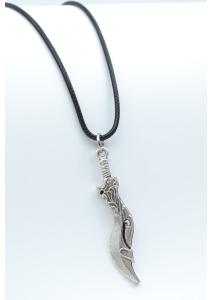 Lol Savaş Kılıcı Gümüş Kaplama Deri Ip Kolye