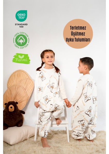 Kışlık Çocuk Uyku Tulumu 1 Tog Organik Pamuklu Kolsuz Pazen