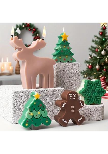 Ren Geyiği Yılbaşı Christmas Silikon Mum Kalıbı