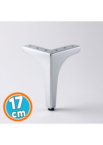 Mobilya Ayağı Dayanıklı Modern Tasarım Koltuk Sehpa Masa Tv Ünitesi 17 cm Krom Gümüş Metal