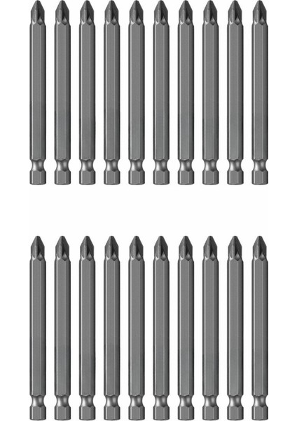 Ph2 Güçlü Mıknatıslı 75 mm Yıldız Vidalama Maktap Bits Ucu Paslanmaz 20 Adet