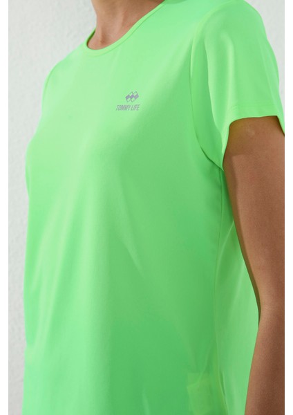 Neon Yeşil Basic Kısa Kol Standart Kalıp O Yaka Kadın T-Shirt - 97144 indirimleri