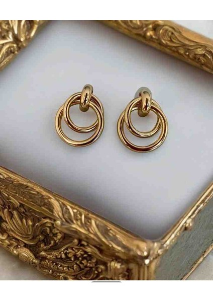 Gold Renkli Sarmal Küpe modelleri