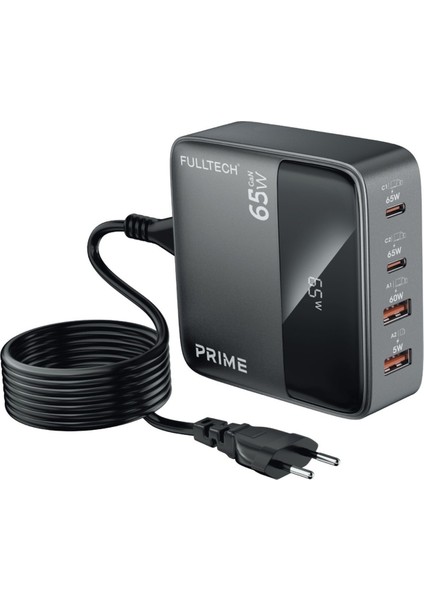 45W Süper Hızlı - 65W Turbo Hızlı Şarj Cihazı 4in1 Gan Teknolojisi 2 Usb+2 Type-C Pd 3.0 LCD Ekranlı fırsatları