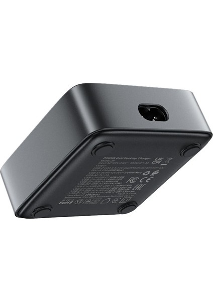 45W Süper Hızlı - 65W Turbo Hızlı Şarj Cihazı 4in1 Gan Teknolojisi 2 Usb+2 Type-C Pd 3.0 LCD Ekranlı