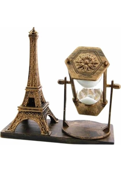 Techmrt Dekoratif Eyfel Kulesi ve Kum Saati Vintage Tarzı Masa Süsü Biblo indirimleri