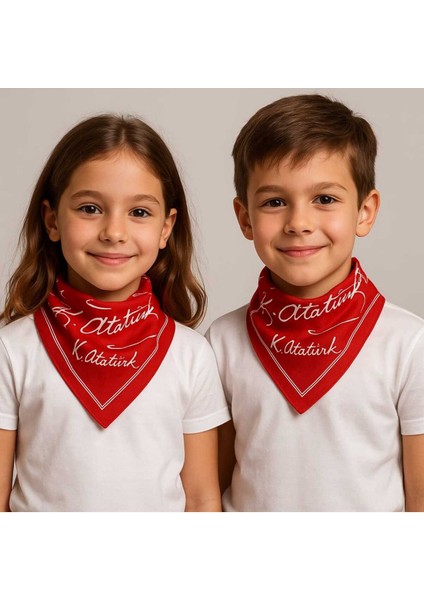 Kırmızı Ay Yıldız Türk Bayrağı Temalı Pamuk Kumaş Fular - Bandana - 23 Nisan, 29 Ekim, 19 Mayıs modelleri