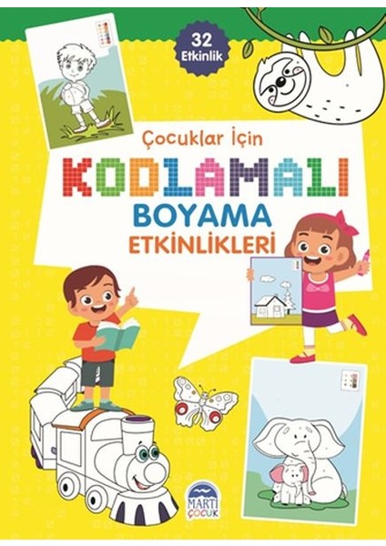 Çocuklar Için Kodlamalı Boyama Etkinlikleri - Sarı - 32 Etkinlik