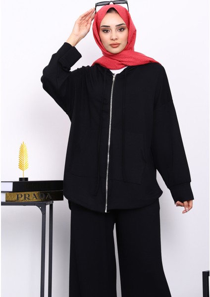 Siyah Önü Kısa Arkası Uzun Tunik Pantolonlu Takım modelleri