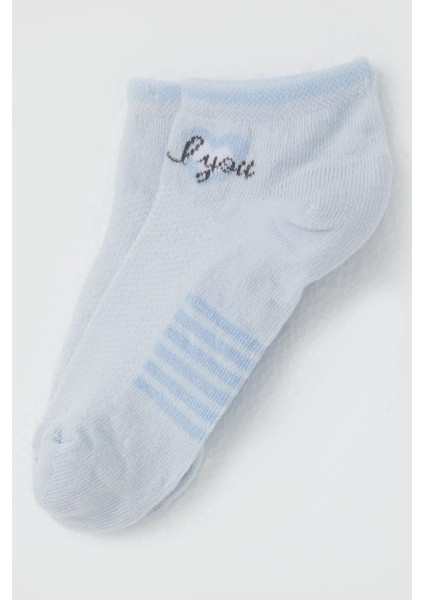 Kız Çocuk Patik Çorap Love Yazı Baskılı 3-8 Yaş, Açık Mavi modelleri