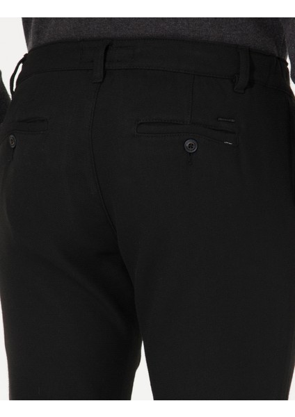 Erkek Siyah Slim Fit Kanvas Pantolon 50255365-VR046