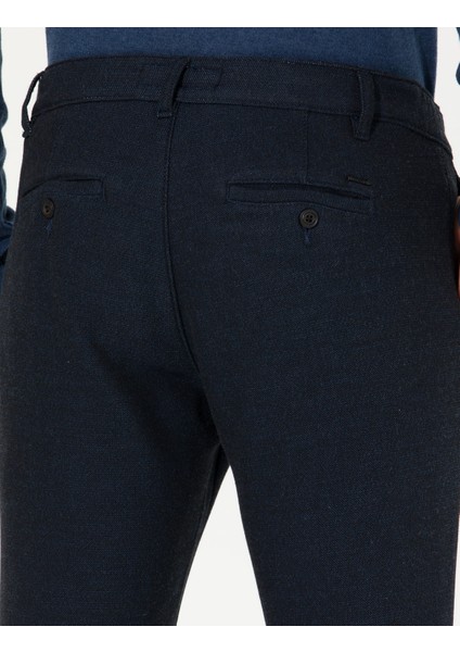 Erkek Lacivert Slim Fit Kanvas Pantolon 50255365-VR033