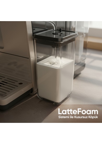 Dijital Ekranlı Tam Otomatik Espresso Kahve Makinesi 24 Sıcak ve Soğuk Içecek EM-1592 Coffero