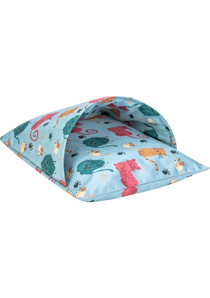 Techmrt Pet Comfort Cave Lotus Kedi Yatağı Mavi 45X60CM