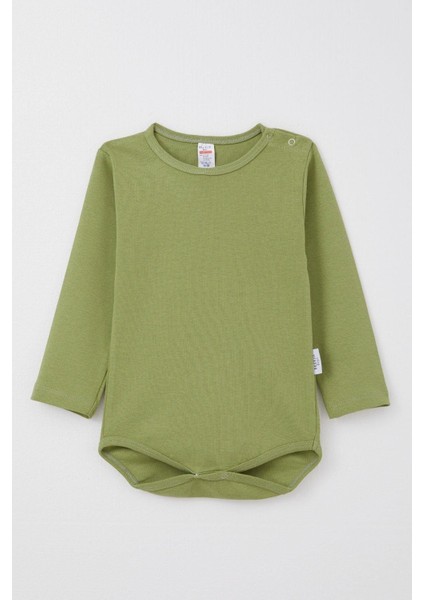 Erkek Bebek Çıtçıtlı Zıbın Body Basic 9 Ay-3 Yaş, Haki Yeşil