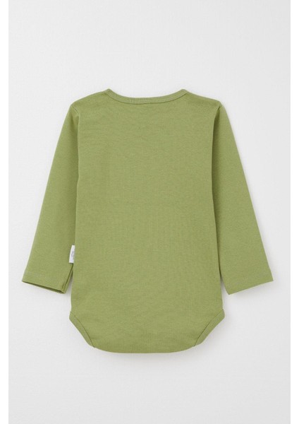 Erkek Bebek Çıtçıtlı Zıbın Body Basic 9 Ay-3 Yaş, Haki Yeşil