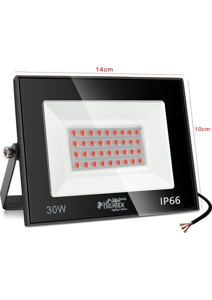 LED Projektör 30W 36 Smd Slim Kırmızı IP66 Hıghtek HT-0317