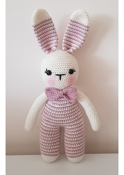 Pembiş Tavşan Uyku Arkadaşı Amigurumi Organik Oyuncak