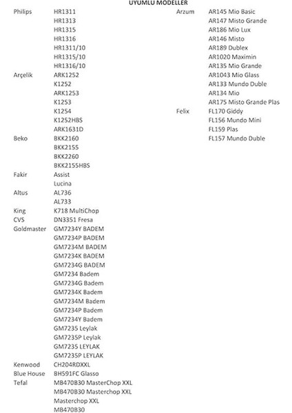 Arzum, Fakir ve Felix ile Uyumlu Blender Motor ve Valso Dişli Seti/king, Cvs Için Blender modelleri