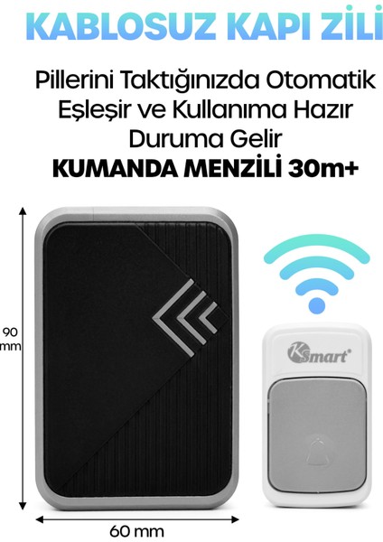 Kablosuz Uzaktan Kumanda Kapı Zili Işıklı Uzun Menzilli Pilli 36 Farklı Melodili Renkli 9426 fiyatları