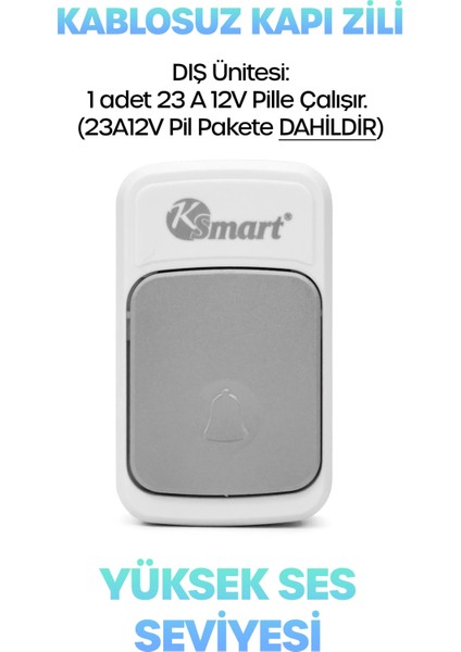 Kablosuz Uzaktan Kumanda Kapı Zili Işıklı Uzun Menzilli Pilli 36 Farklı Melodili Renkli 9426 fırsatları