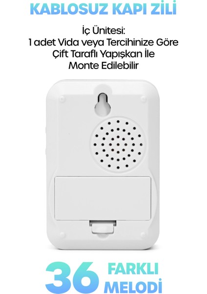 Kablosuz Uzaktan Kumanda Kapı Zili Işıklı Uzun Menzilli Pilli 36 Farklı Melodili Renkli 9426 indirimleri