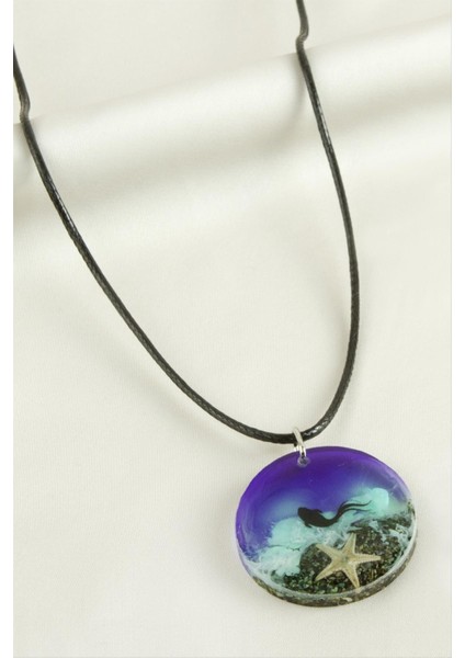 Techmrt Deniz Yıldızı Epoksi Kolye-Mor modelleri