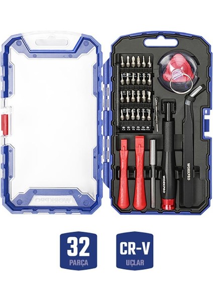 WP200541 32 Parça Cr-V Hassas Elektronikçi/telefoncu Profesyonel Onarım Seti fiyatları