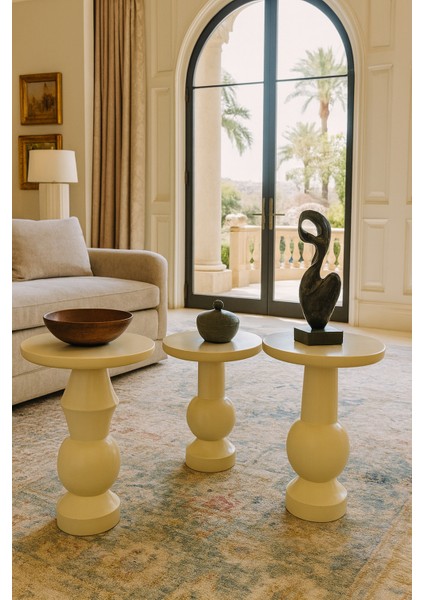 Krem Renk Ahşap Mantar Sehpa Seti – 3’lü Doğal Zigon ve Fiskos Model fiyatları