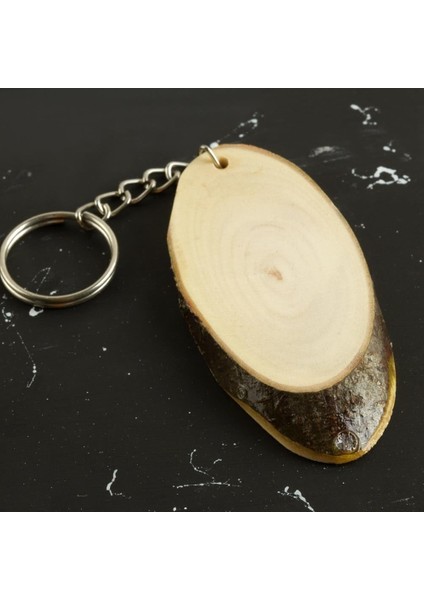 Techmrt Budak Şekilli Ahşap Anahtarlık-Kahverengi