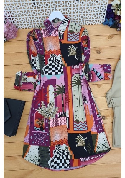 Alpaco Baskılı Uzun Tunik -Turuncu -Collectıon