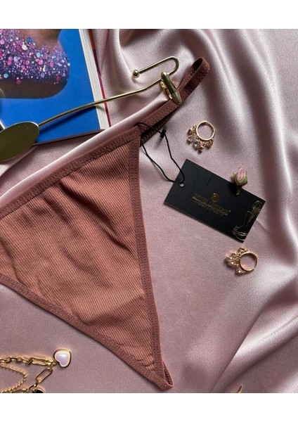 Kadın Vizon Rengi %95 Pamuk Fitilli String fiyatları