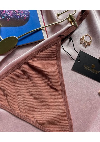 Kadın Vizon Rengi %95 Pamuk Fitilli String modelleri