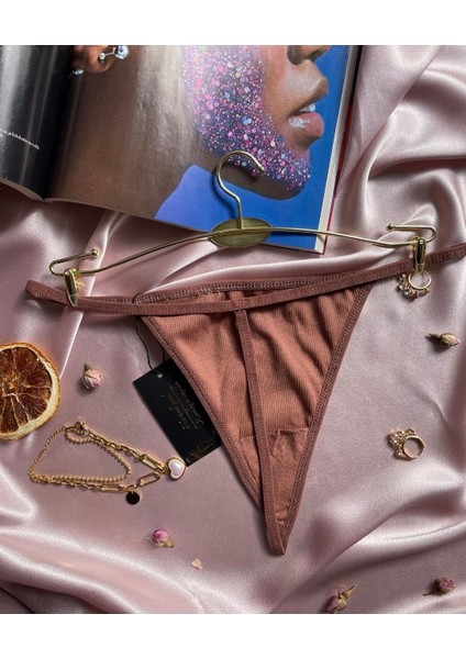 Kadın Vizon Rengi %95 Pamuk Fitilli String fırsatları