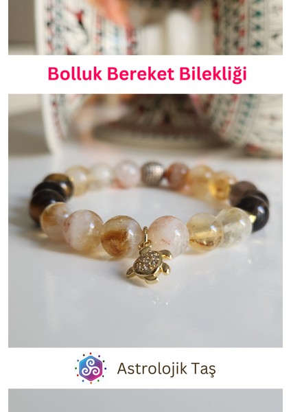 Kadın Bolluk Bereket Bilekliği - Doğal Taş - Para - Bereket - Başarı - Mutluluk