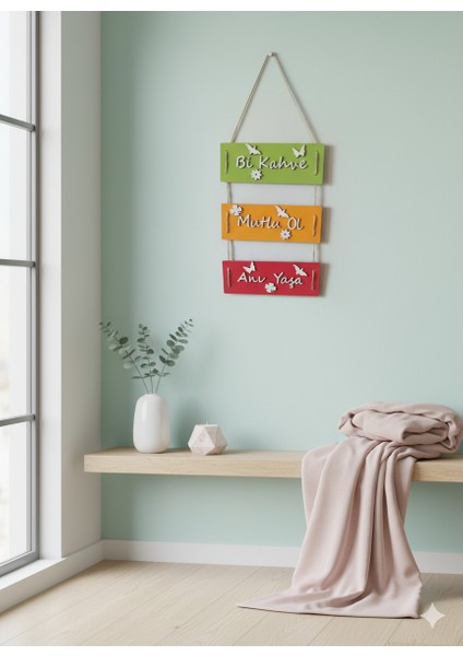 Kaletreewood 3 Lü Renkli Mdf Duvar Süsü Bi Kahve modelleri