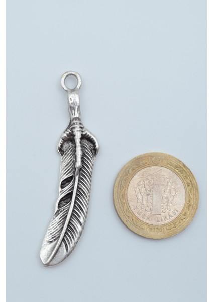Kartal Pençesi - Kuş Tüyü Gümüş Kaplama Deri İp Kolye fırsatları