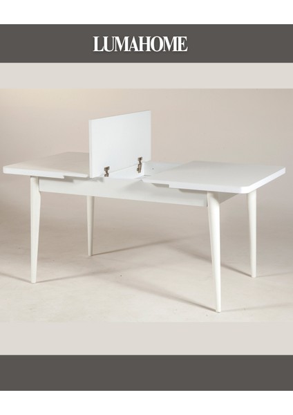 Gordes Extra Beyaz-Antrasit Yemek Masası Takımı