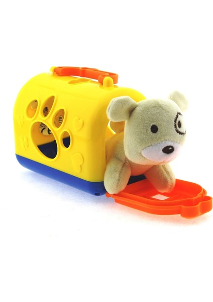 Taşıma Çantalı Peluş Sarı Yavru Köpek Kız Erkek Çocuk Oyuncak Eğitici Oyuncaklar